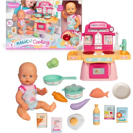 Nenuco Magic Cooking con Cucina e Accesori Luci e Suoni Bambola 30 cm 2 Anni+ Famosa