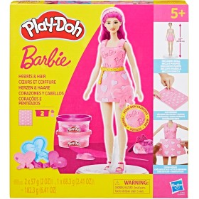 Play Doh Barbie Set Cuori e Capelli con Bambola Pasta da Modellare 3 Anni+ Hasbro