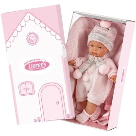 Bambola Reborn Llorens Newborn con Copertina Rosa 38 cm Fatta a Mano