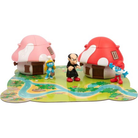 I Puffi Villaggio Dei Puffi Composto Da 2 Casette Surprise e 4 Personaggi The Smurfs 3 Anni+