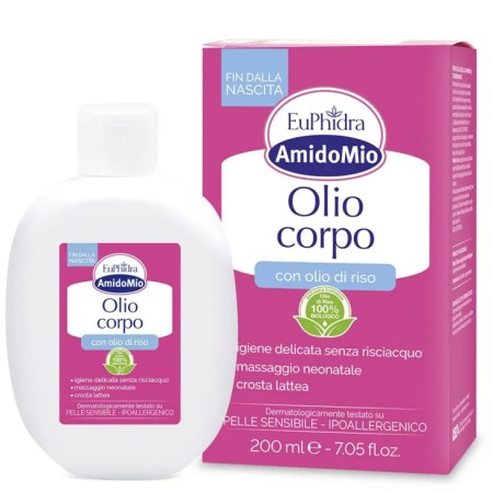 Euphidra Olio Corpo con Olio di Riso Amido Mio 200 ml