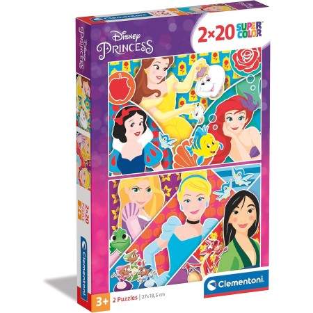 Puzzle Principesse Disney 2x20 Pezzi Clementoni Super Color 3 Anni+