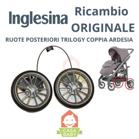 Ruote Posteriori Inglesina Trilogy Passeggino Ricambio 2 Ruote Ardesia con Freno Originali