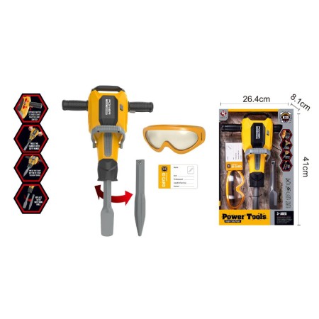 Martello Pneumatico Giocattolo per Bambini Deluxe con Mascherina Funziona Davvero 3 Anni+