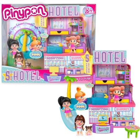 Pinypon Hotel 5 Stelle con 2 Personaggi e Accessori Famosa 4 Anni+