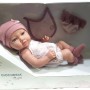 Bambola Reborn Arias 38 cm Rosa con Bavaglino Fatta a Mano
